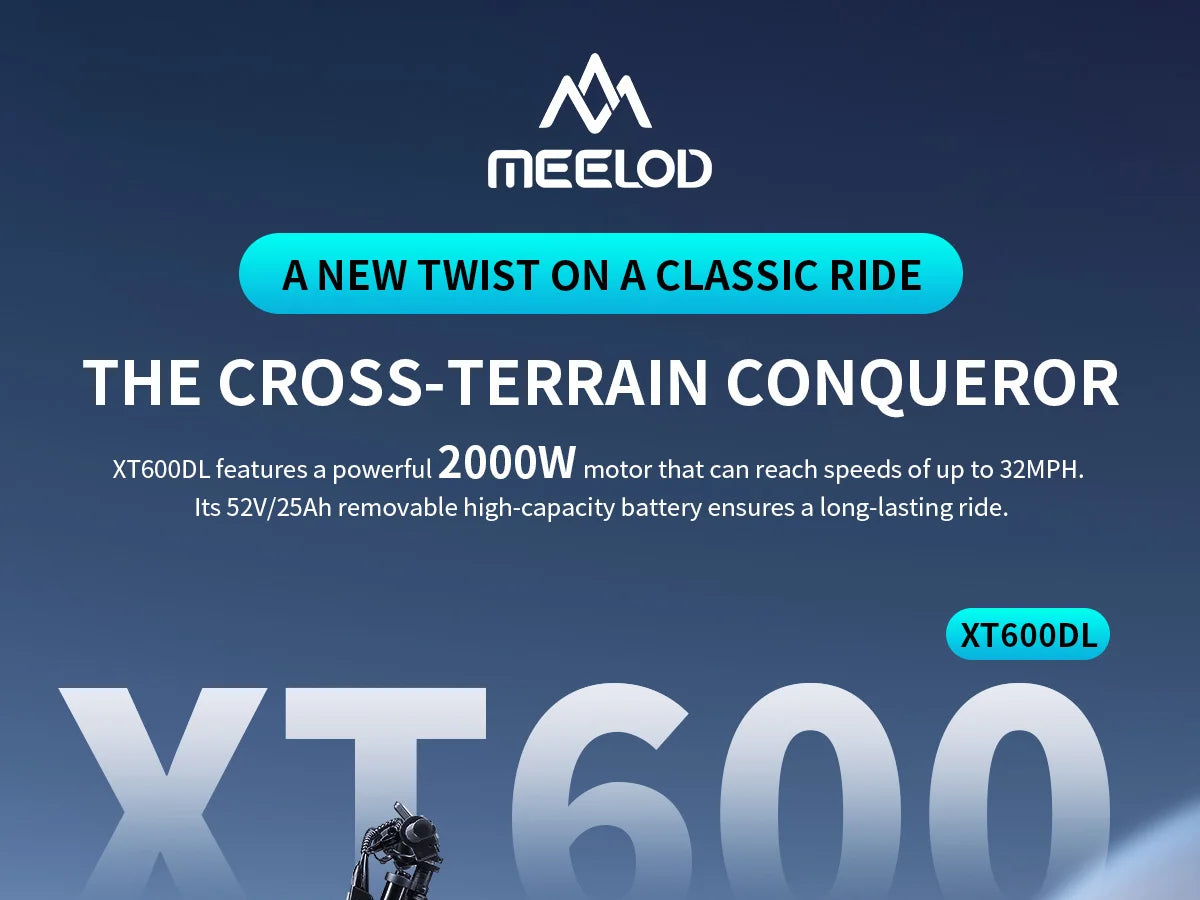 MEELOD XT600DL  Adult E-bike 26-inch Fat Tire E-Mountain bike 1000W*2 motor  52V25Ah battery commute Electric Bike