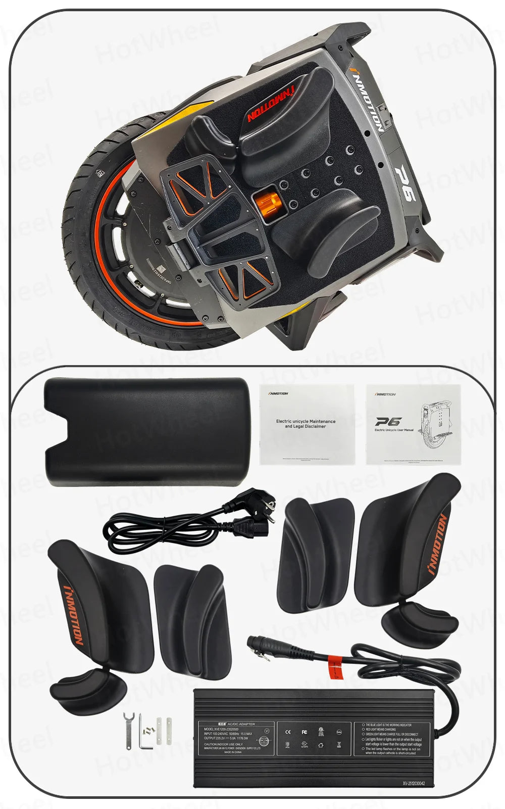 INMOTION P6 4200Wh 235.2V Battery 6000W Motor Electric Unicycle IPX6 Waterproof 150km/h Speed 150km Range 20inch 80/90-14 Tire