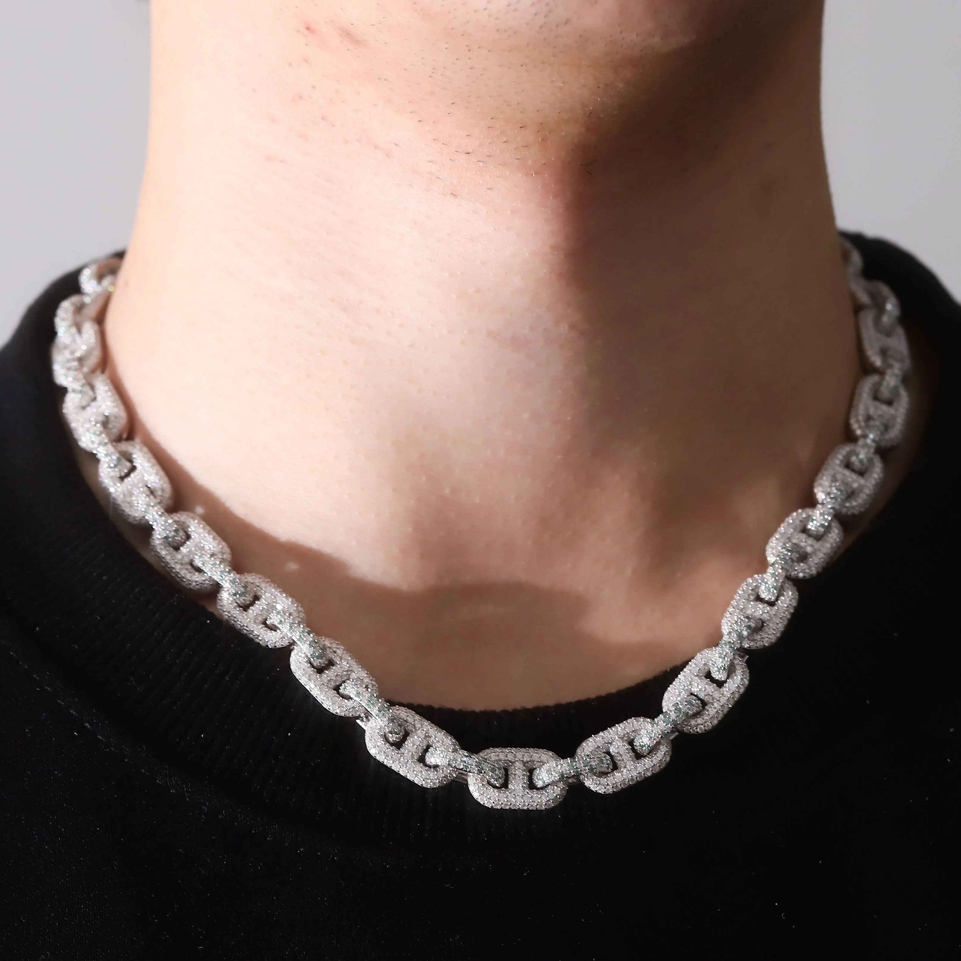 Provence Luxury Cuban Chain Link DEF/VS lab diamonds Chains 925Silver Hip Hop Necklace Street Full Iced Miami Necklace Custom
