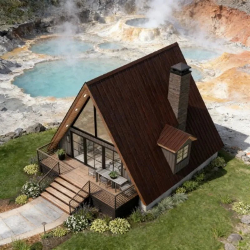 Heat Insulated A Frame Triangular House Low Rise Villa Modular Prefab for Apartment