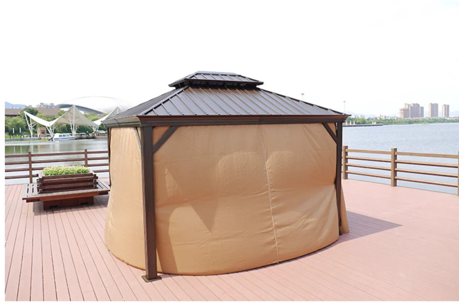 -Customize 3x3 10x12 16x20 Hardtop Metal Waterproof Garden Outdoor Modern Iron Wooden Aluminum Patio Gazebo for Sale