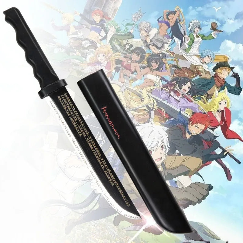 16in/41cm Bell Katana Dagger Anime DanMachi Hestia Ninja Knife Cosplay Prop Wooden Sword Real Size Japanese Katana Samurai Sword