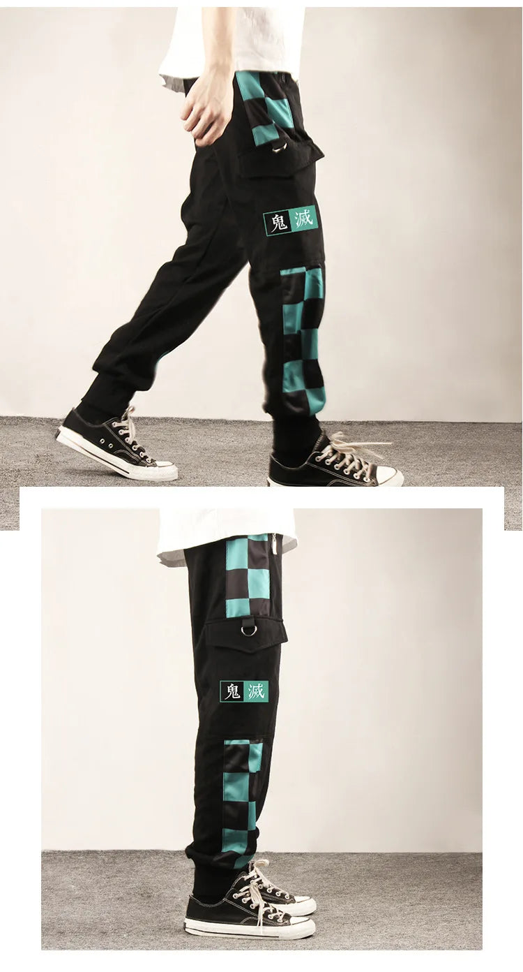 Anime COSPLAY Overalls Kamado Tanjirou Agatsuma Zenitsu Tomioka Giyuu Sweatpants Casual Cargo Pants Fashion Unisex