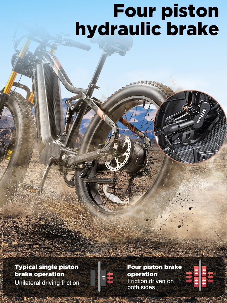 Electric Mountain Bike BURCHDA HC26 Dual Motor Version US Warehouse Stock Free Shipping 48V 30Ah Long Range Motor Bicycle