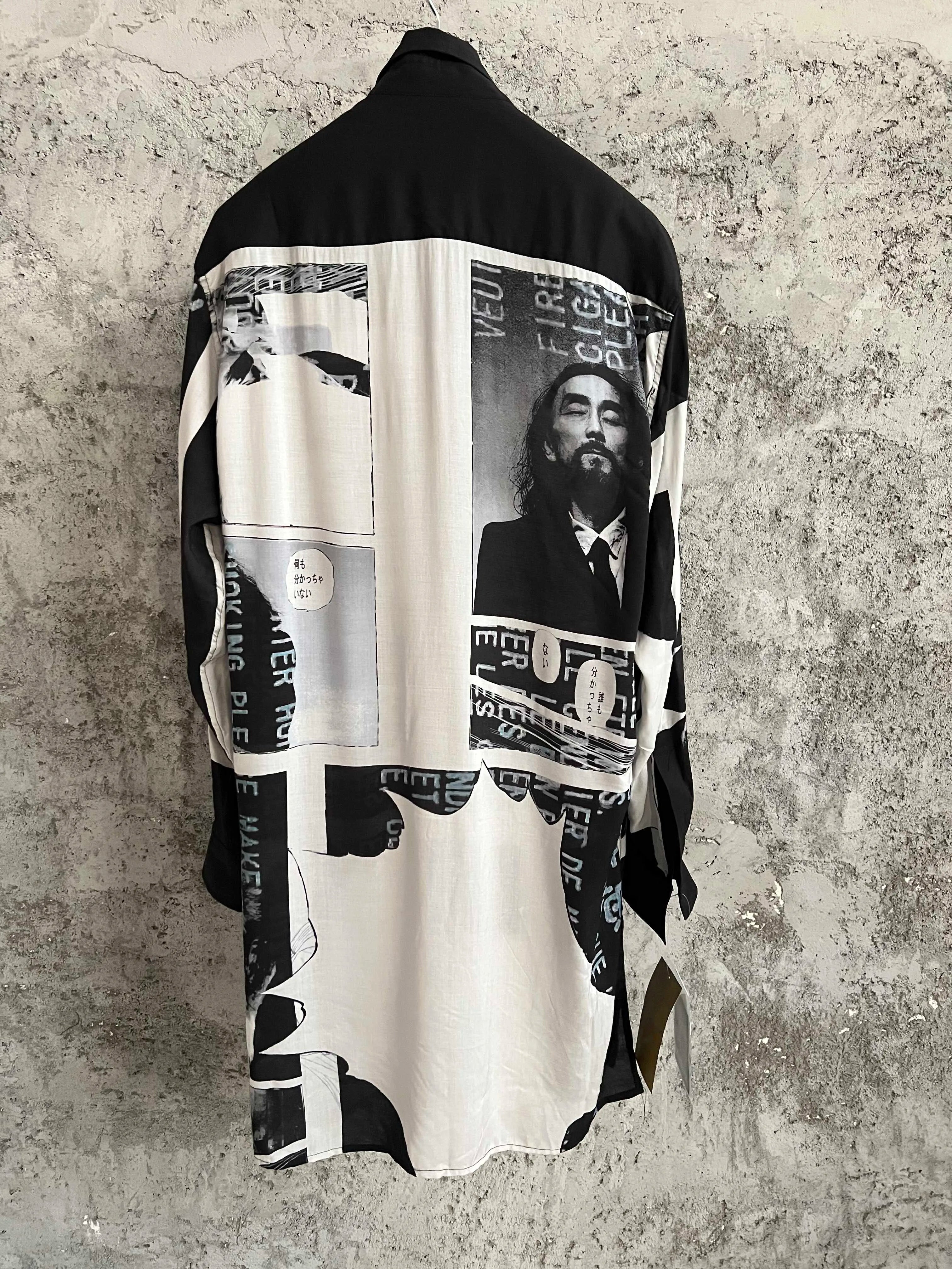 Pure cotton hand-painted cartoon printed long shirt for men on the streets of Hawaii