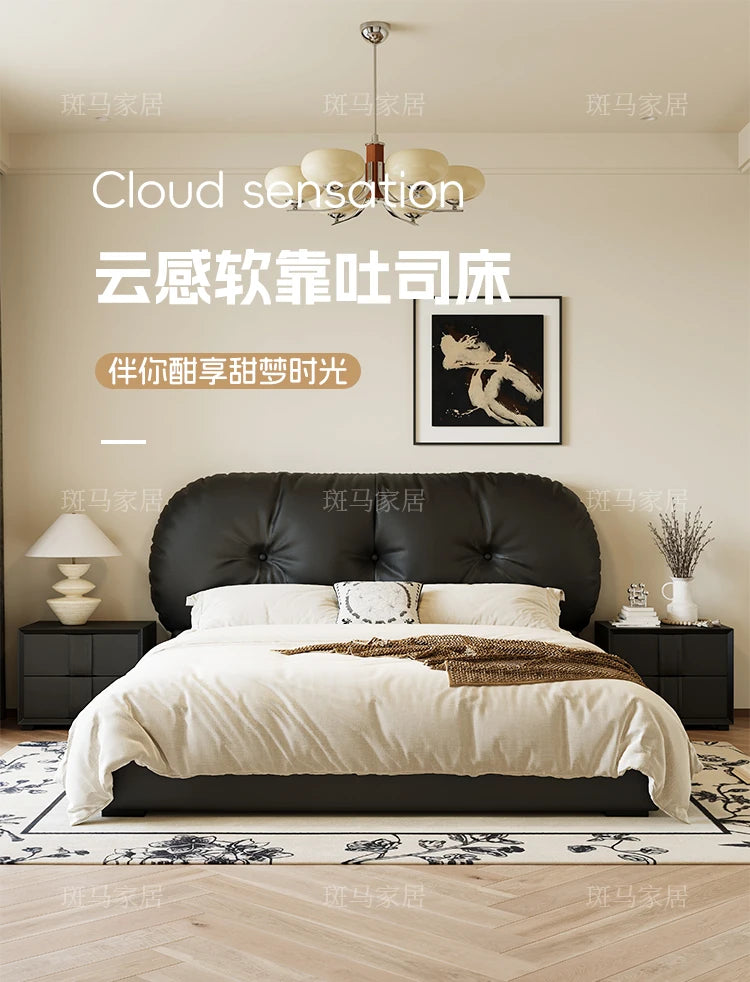 Tall Headboard Double Bed Frame Modern European Style Full Queen Size Bed Frame Bedroom Nightstands Cama De Casal Home Furniture