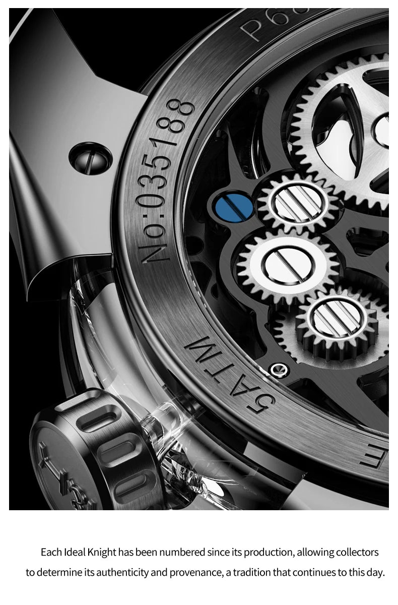 IDEAL KNIGHT 6802 Tourbillon Hollow Men Automatic Mechanical Watch Limited Edition Spider Dial HD Night Light Men Original Watch