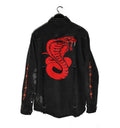 Gothic Demon Hunter Skull Black Denim Jacket Men Rock Punk Heavy Metal Sweatshirt Sudadera Hole Streetwear Mens Jean Jacket