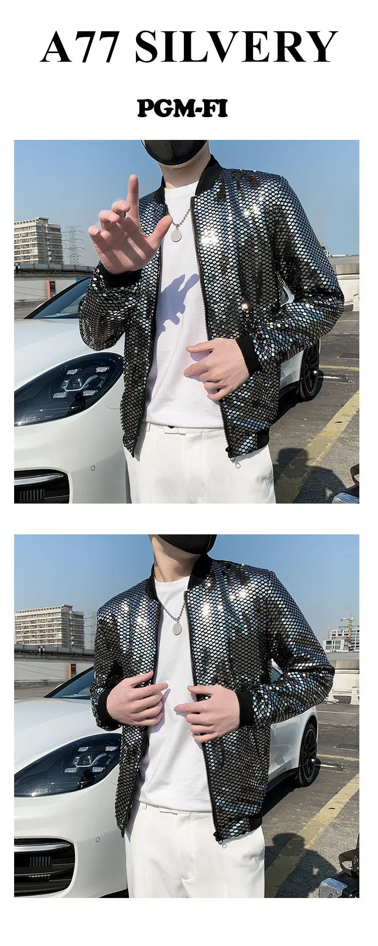 Jas Men's New Diamond Plaid Jackets Men Hip Hop Y2K Bombers Jacket Night Club Stage Streetwear Thin Coat Clothing Veste Homme