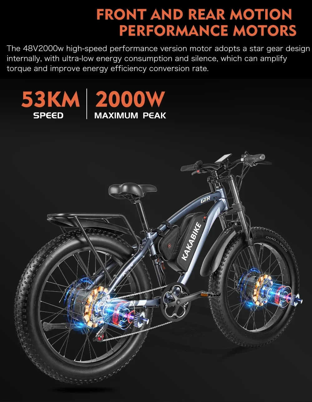 2000W Dual motor Electric Bike 21AH Lithium battery 26*4.0 fat tire urban commuter Electric bicycle 50KM/H Adult Mountain E-Bike