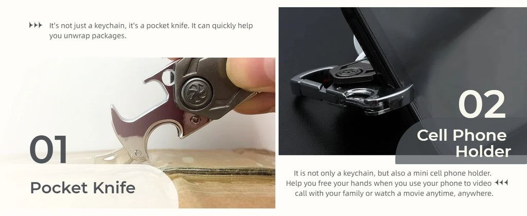 Stress Relief Gyro Keychain Multi-Functional Keychain Toy Relaxing Fidget Spinner Key Holder