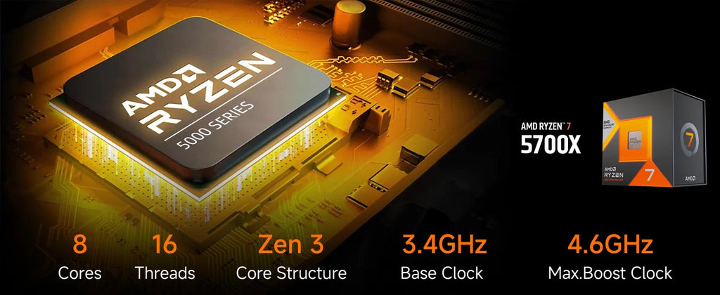 Ningmei Lumishore Gaming PC AMD Ryzen 7 5700X NVIDIA RTX 5060 32GB RAM 1TB SSD Wifi PC Gaming