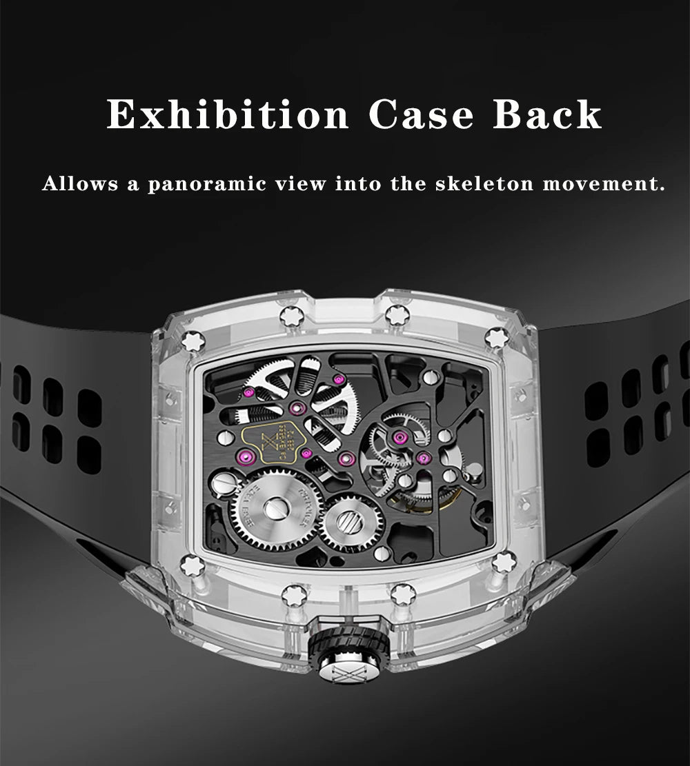 BEXEI K9 Sapphire Crystal Flying Tourbillon Man Watch Manual Skeleton Movement Men's Luxury Watch Vintage