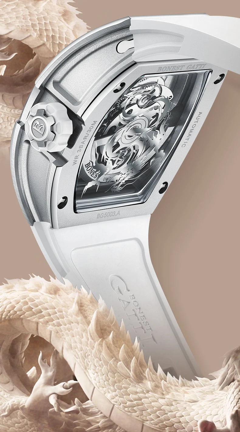 Bonest Gatti New Dragon Wrist Watch New Stainless Steel Case Luxury Fashion Business Watches for Men