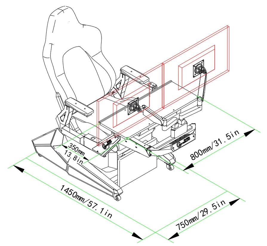 Cheap Comfortable Recline Computer Cockpit Zero Gravity Chair Ergonomic Chair Workstation for 1-2 Monitors