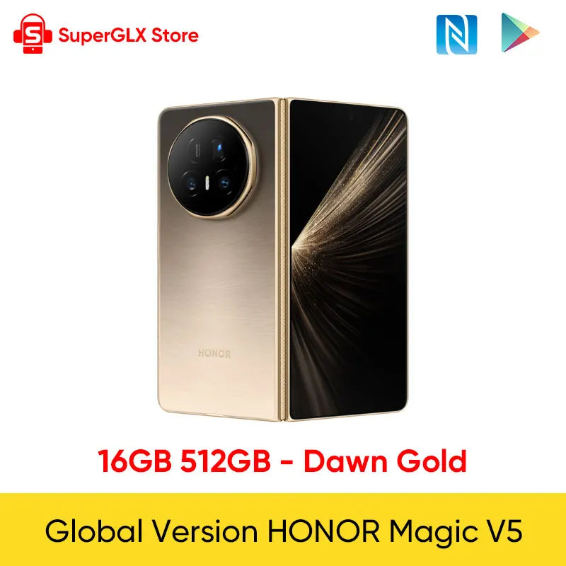 HONOR Magic V5 Global Version 5G Foldable Smartphone Snapdragon 8 Elite 7.95" LTPO OLED Display 5820mAh Battery 66W SuperCharge