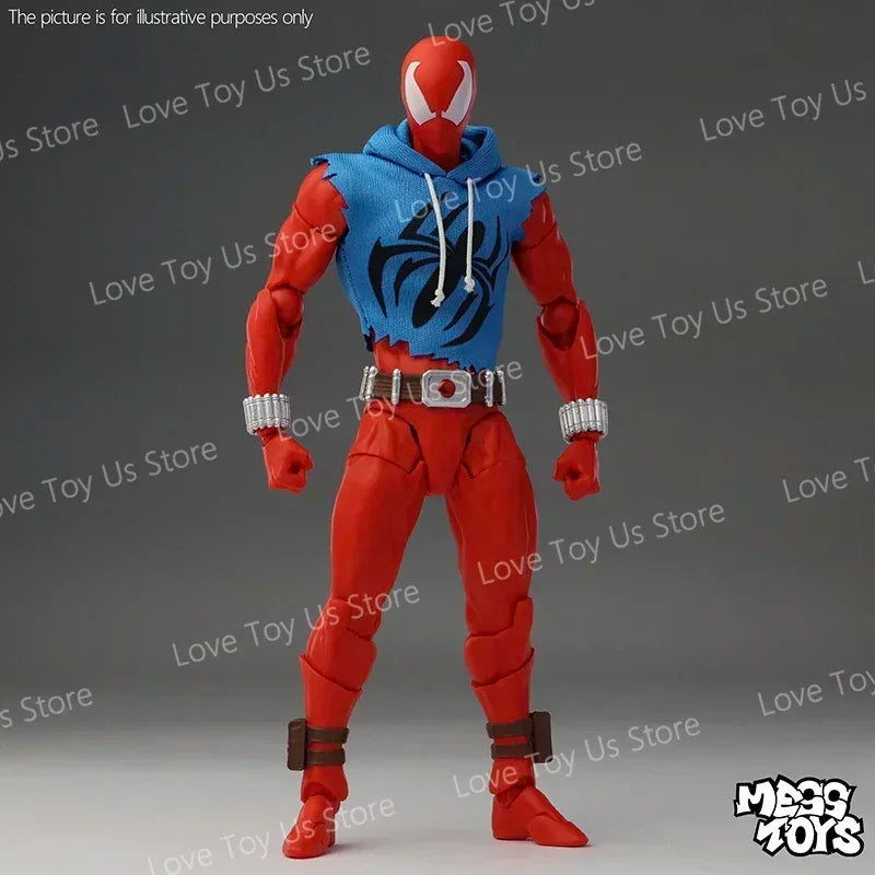 Original Mess Toys | Scarlet Spider Hoodie & Vest Outfit Figure | Premium Spider-Man Action Model | Collector Gift