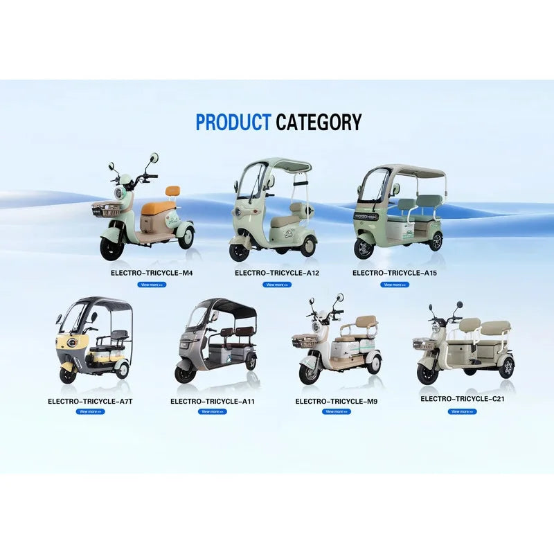 Urban Commuting Adult Electric Tricycle Green Energy Environmentally Friendly Thickened Frame for Short Trips Open Body Type