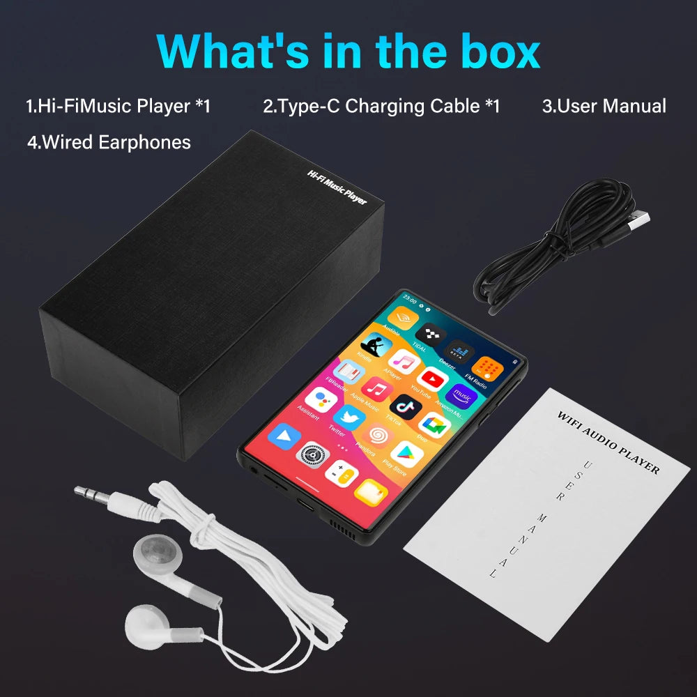 128GB Camera Mp4 Player Bluetooth Wifi Android Touch Screen Hifi Sound Music Recorder Video Mp3 Mp4 Player With Speaker FM Radio