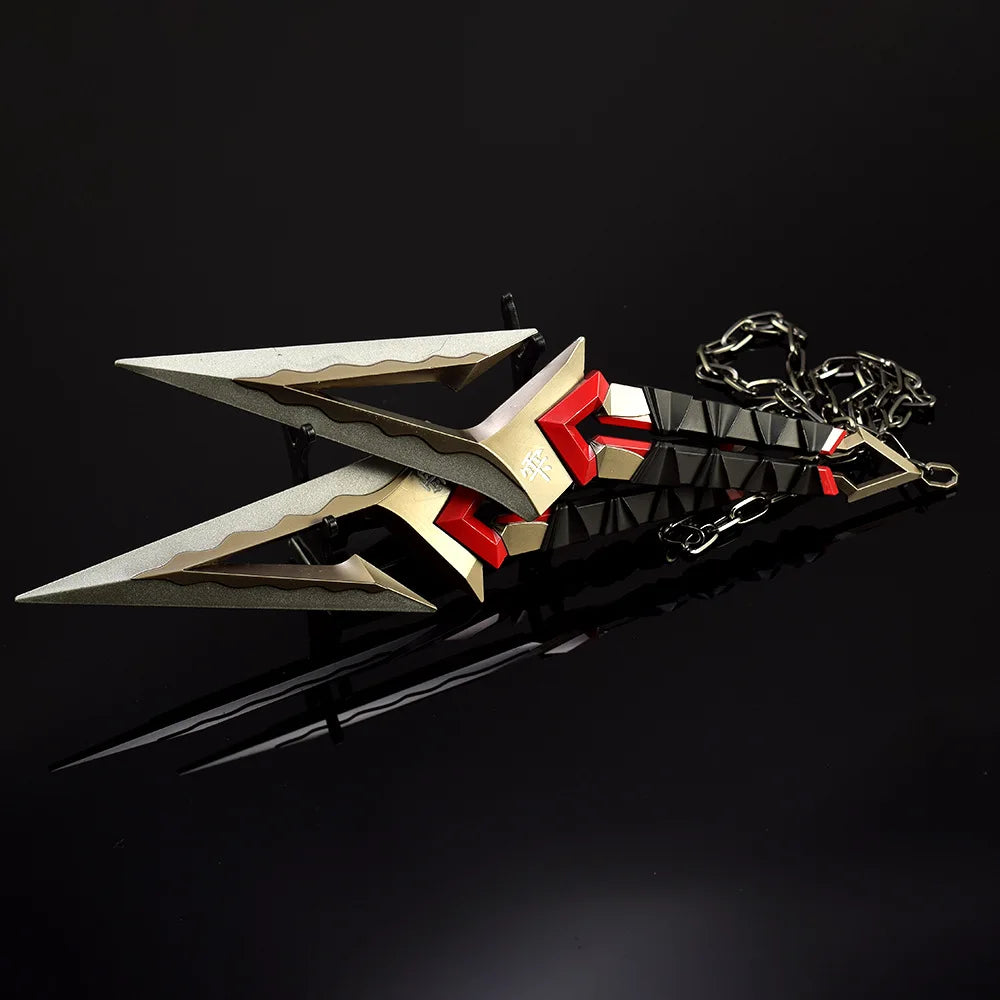 8.6inch Metal Katana Kunai Syuriken Ninja Star Knife Anime Valorant Cosplay Sword Real Size Japanese Katana Samurai Sabre Toy