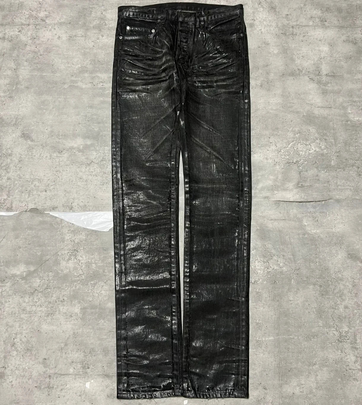 HKSH Autumn New Men Tide Dark Vintage Stylish Damage Waxed Denim Pants Handmade Hole High Street Jeans Straight Chic Ins HK17722