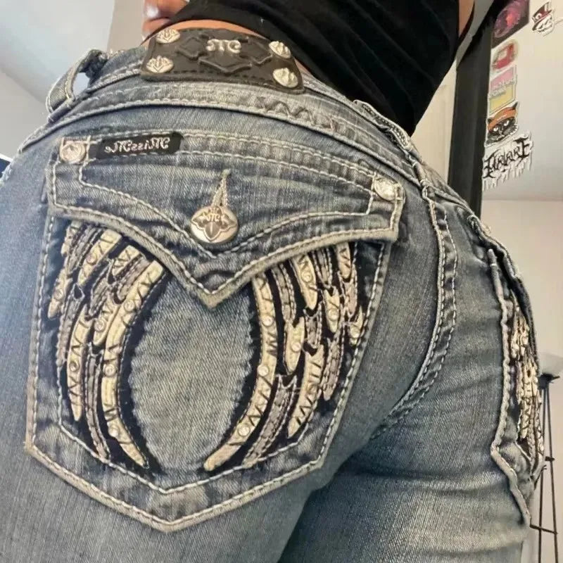American Retro Horror Blood Hand Halloween Jeans Men's and Women's Y2K New Popular Harajuku Hip-Hop Gothic Loose Street Clothes