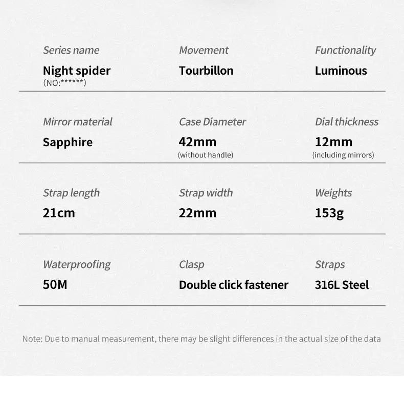 Ideal Knight Automatic Mechanical Watch for Men Hollow out Spider Design   Flywheel Movement Sapphire Mirror Men's Watches