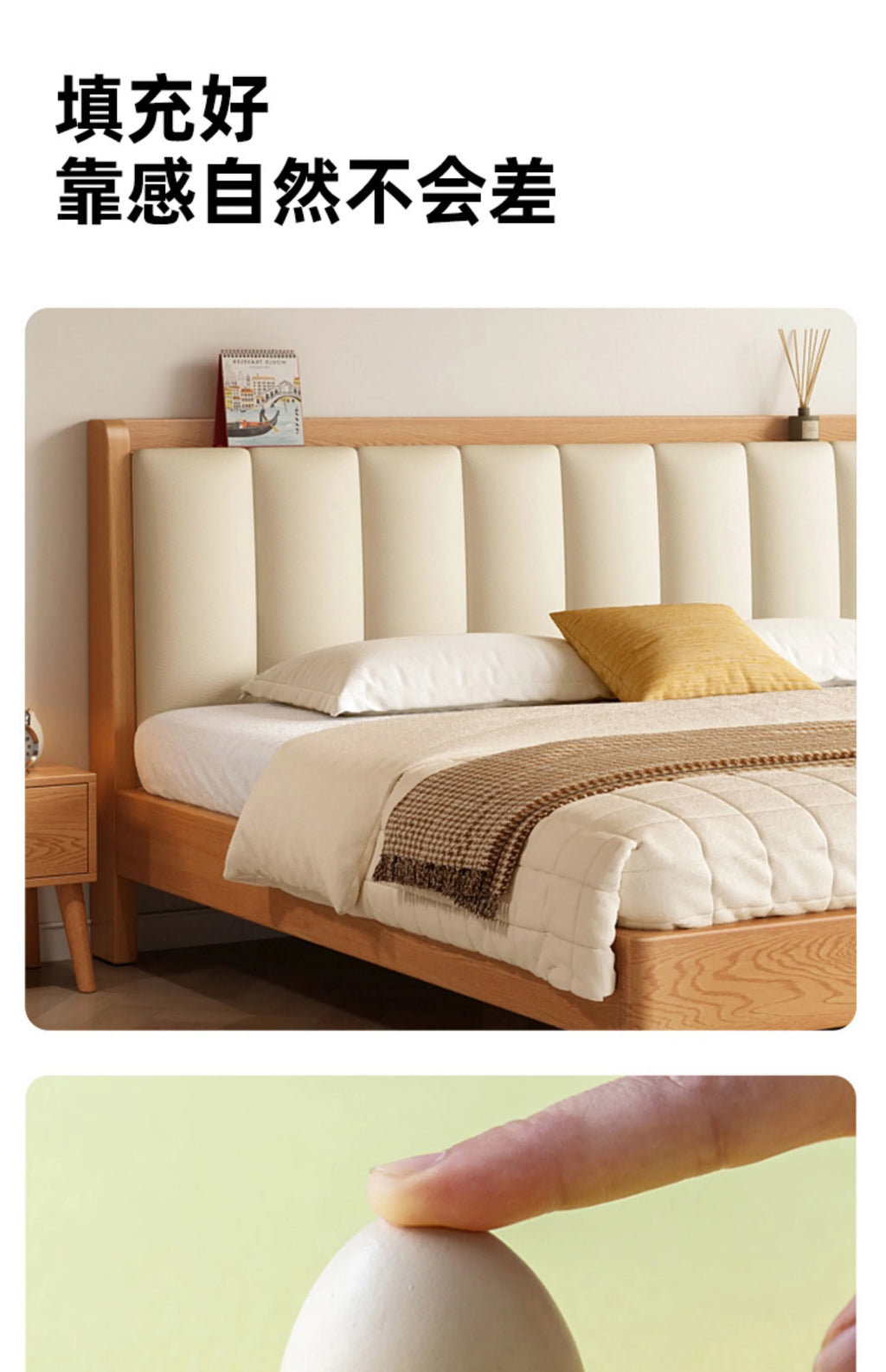 Elegant Headboard Bed Frame Double Wood Simple King Queen Bed Frame Nightstands Modern Cama Moderno Lujo Bedroom Furniture