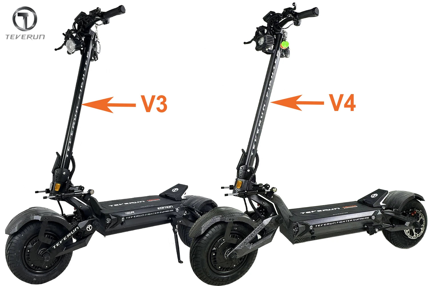 2026 Newest TEVERUN Fighter Supreme 7260R V4 72V 60Ah Battery 2*5000W Motor 13inch Tire Max Speed 110km/h Center Display