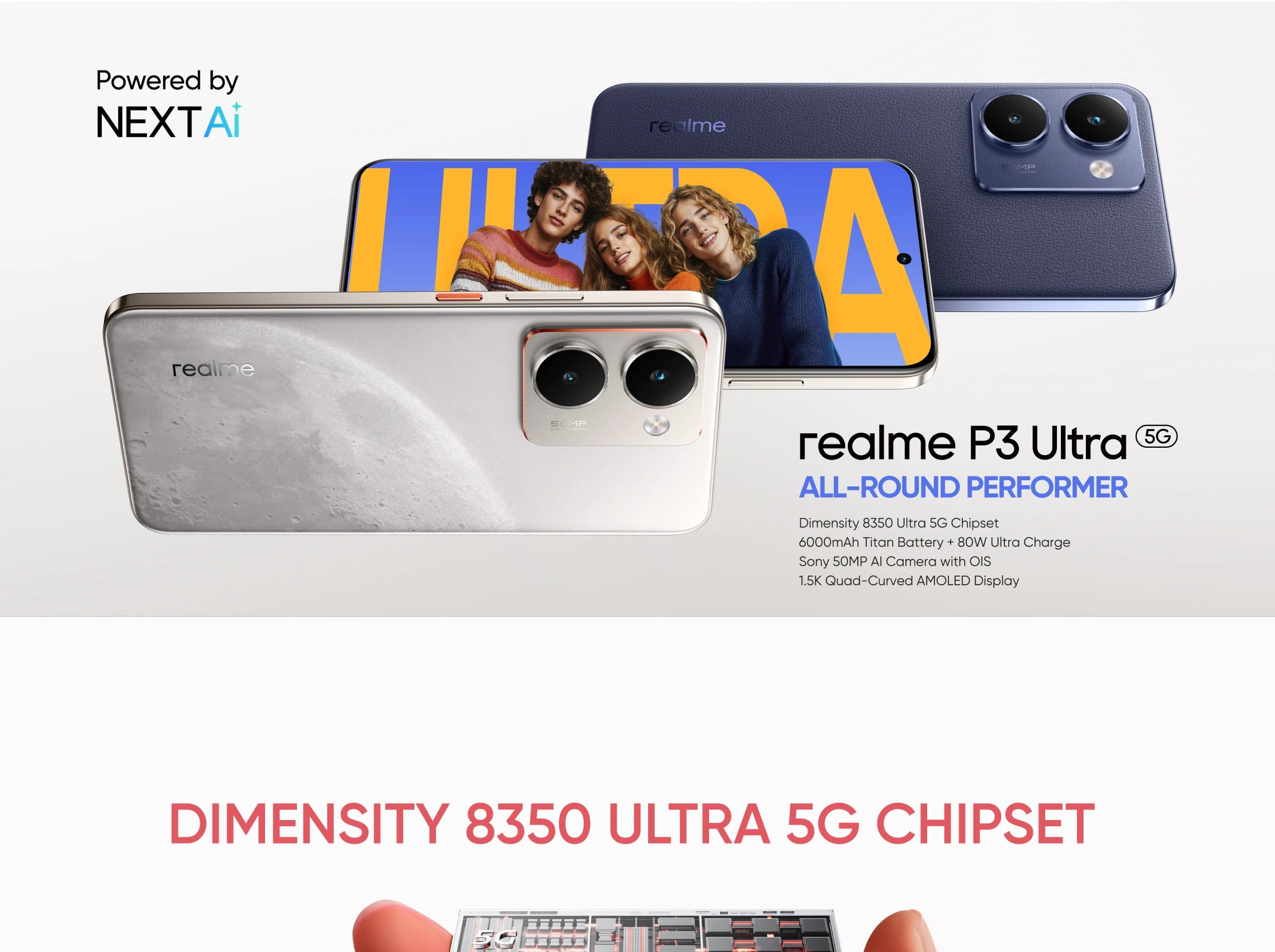[Russian Version] realme P3 Ultra 5G Smartphone Dimensity 8350 Ultra 5G Chipset Sony 50MP OIS Camera 6000mAh Battery 80W Charge