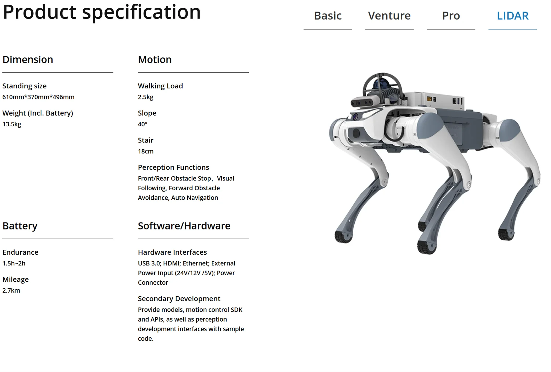 DEEPRobotics Jueying Lite3 Intelligent quadruped bionic robot, electronic robot dog