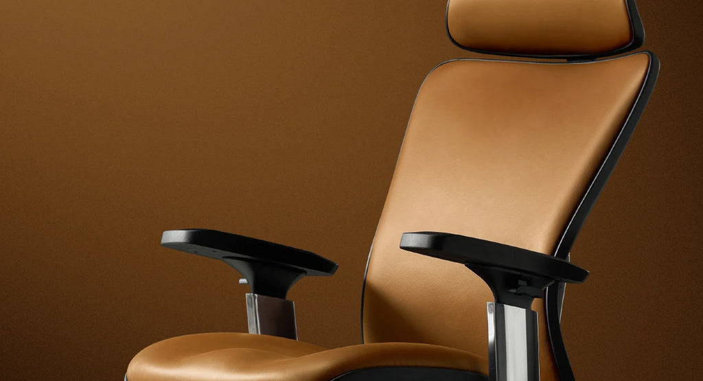 Luxury Modern Office Chair Wheels Orange Leather Computer Ergonomic Desk Chairs Recliner Swivel Sedia Ufficio Furniture