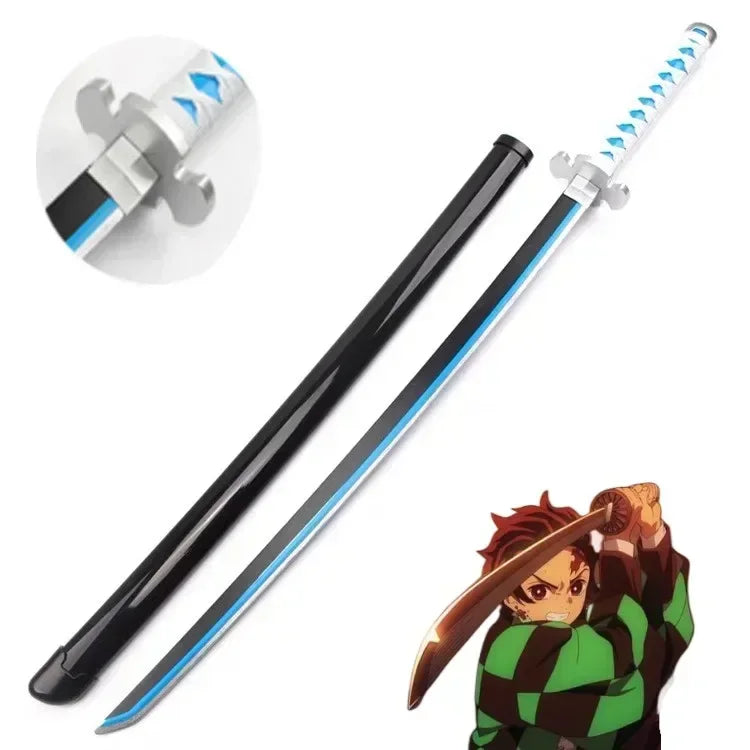 104cm Japanese Katana Samurai Sword Accessory Demon Slayer Katana Tanjirou Sword Kimetsu No Yaiba Iron Ninja Knife Cosplay Toy