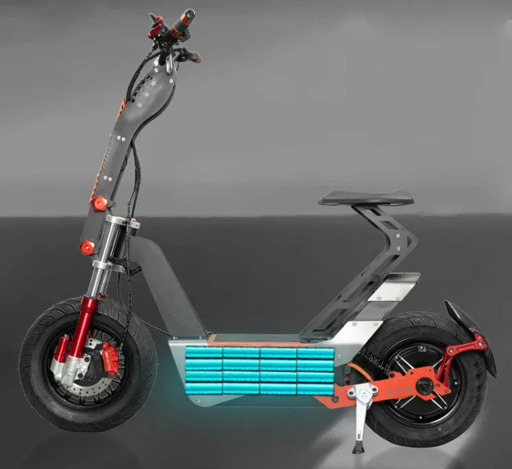 NFC Start 72V 15000W 150A 180A Fast Speed 110-140KM 70-90Mile Electric Scooter 16 Inch Fat Tire E Scooters with Steering Damper