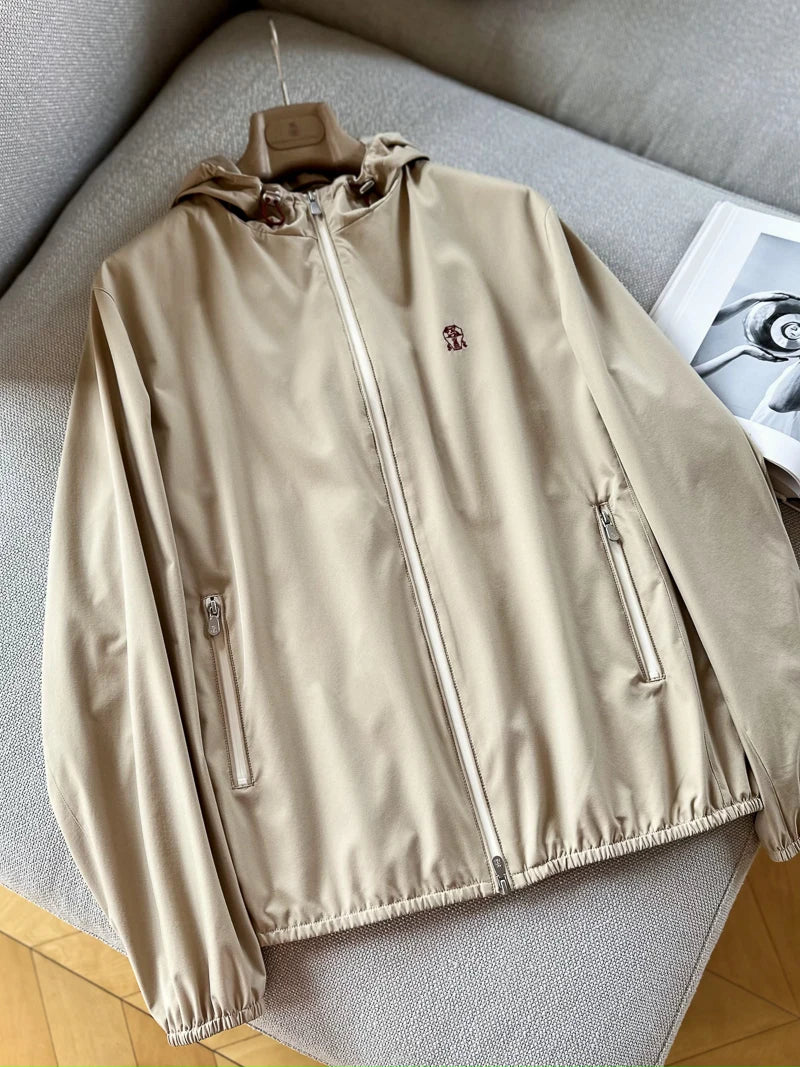 ALIN BC Top Line Microfiber Lightweight Tech Fabric Casual Men's Hooded Spring Autumn Jacket Outerwear Standard Fit Long Sleeve