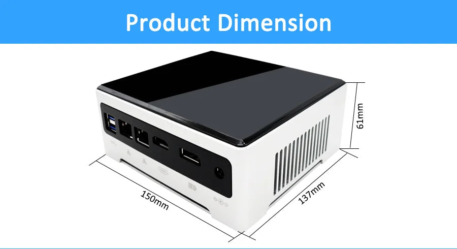 Mini PC Intel Core I7 10870H 10th Dual Lan HD DP1.2 Windows 10 Home Office Business Gaming Desktop Computer 16G DDR4 1TB NVME