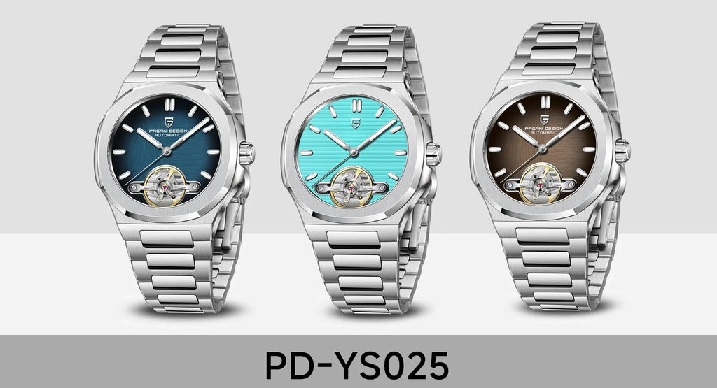 PAGANI DESIGN PD-YS025 New Automatic Men's Watch Full Stainless Steel Mechanical Wrist Watch for Men, Sapphire Dial Glass