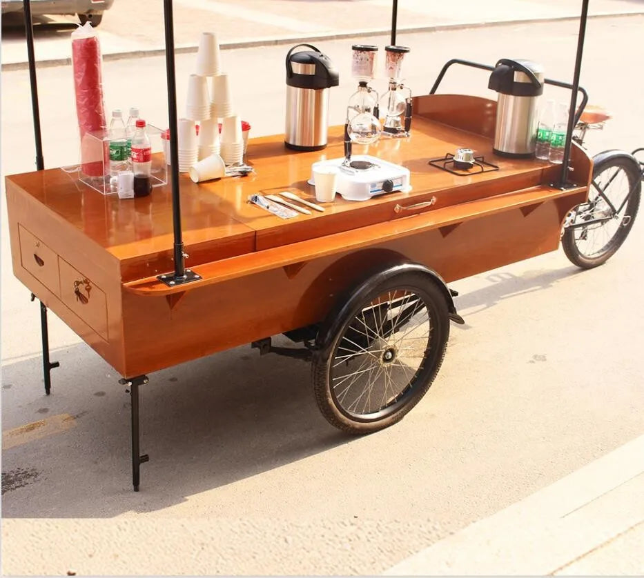 Three Wheel Coffee Bike High Load Capacity  Electric Tricycle