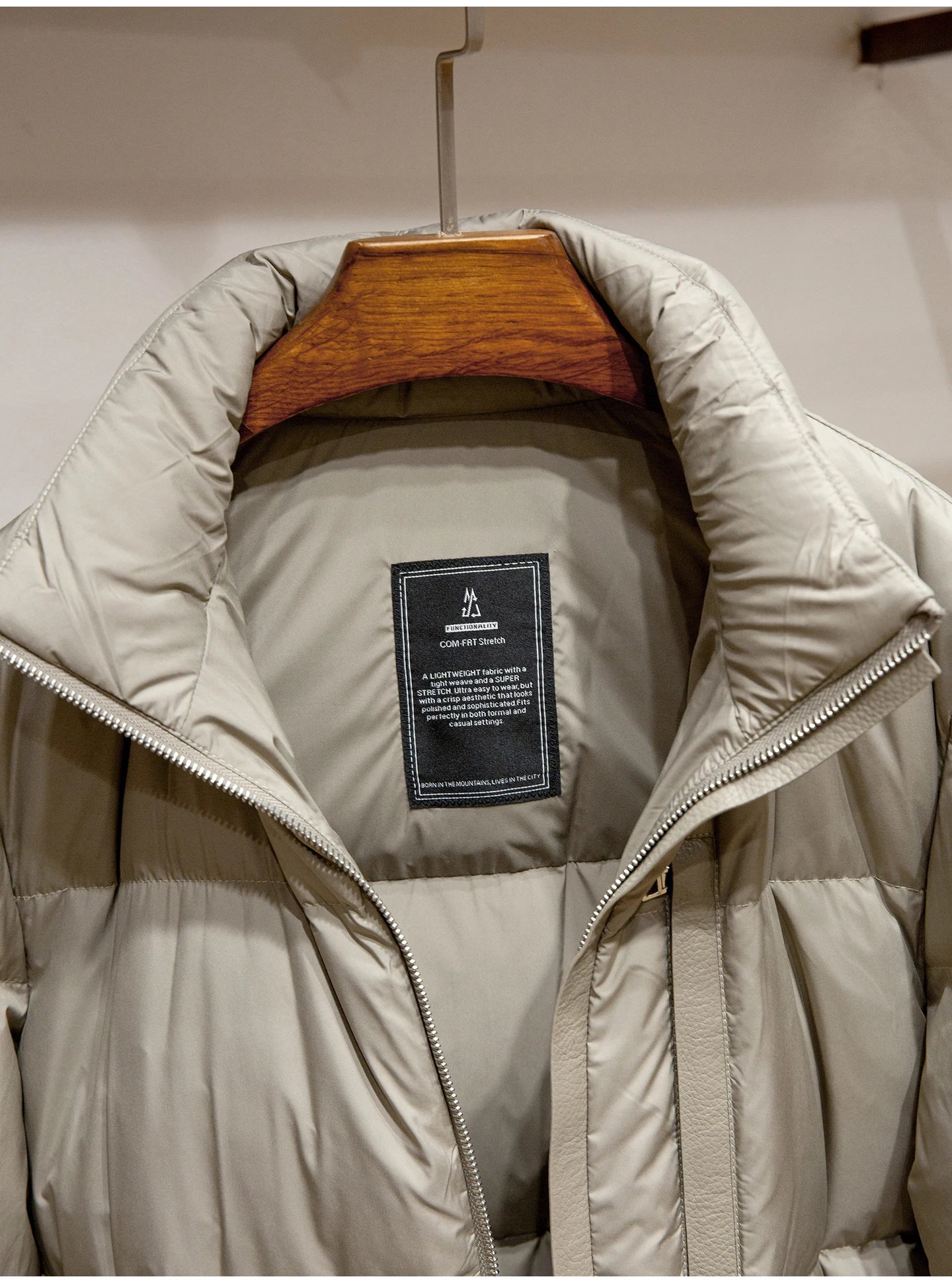 Men's High-Fluffy White Goose down Jacket Urban Outdoor Casual Hooded Stand-Up Collar Warm Filled Coat