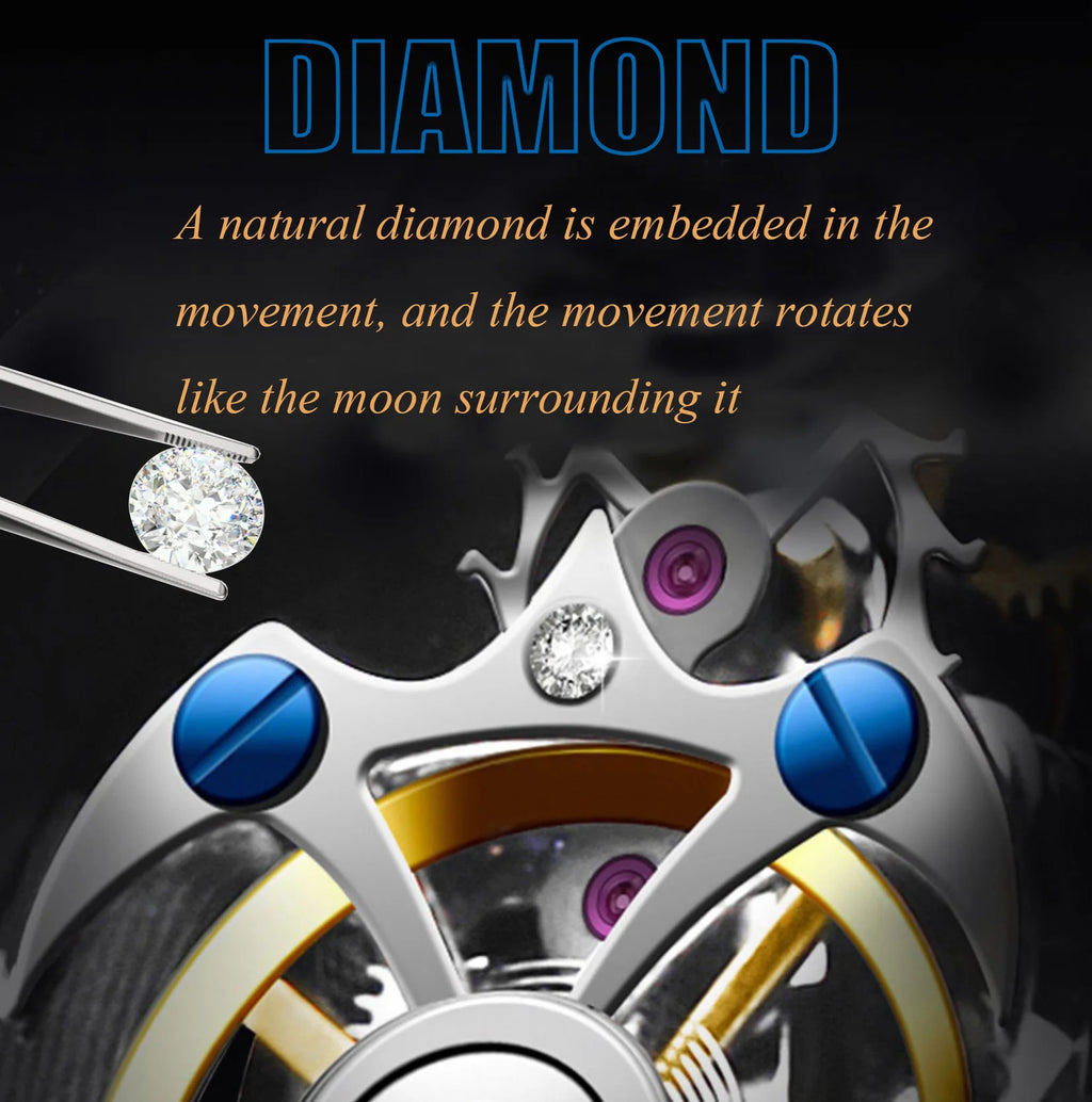 AESOP Automatic Tourbillon Mechanical Skeleton Watch For Man Watches Waterproof Wristwatches Sapphire Mirror Diamond luxury new