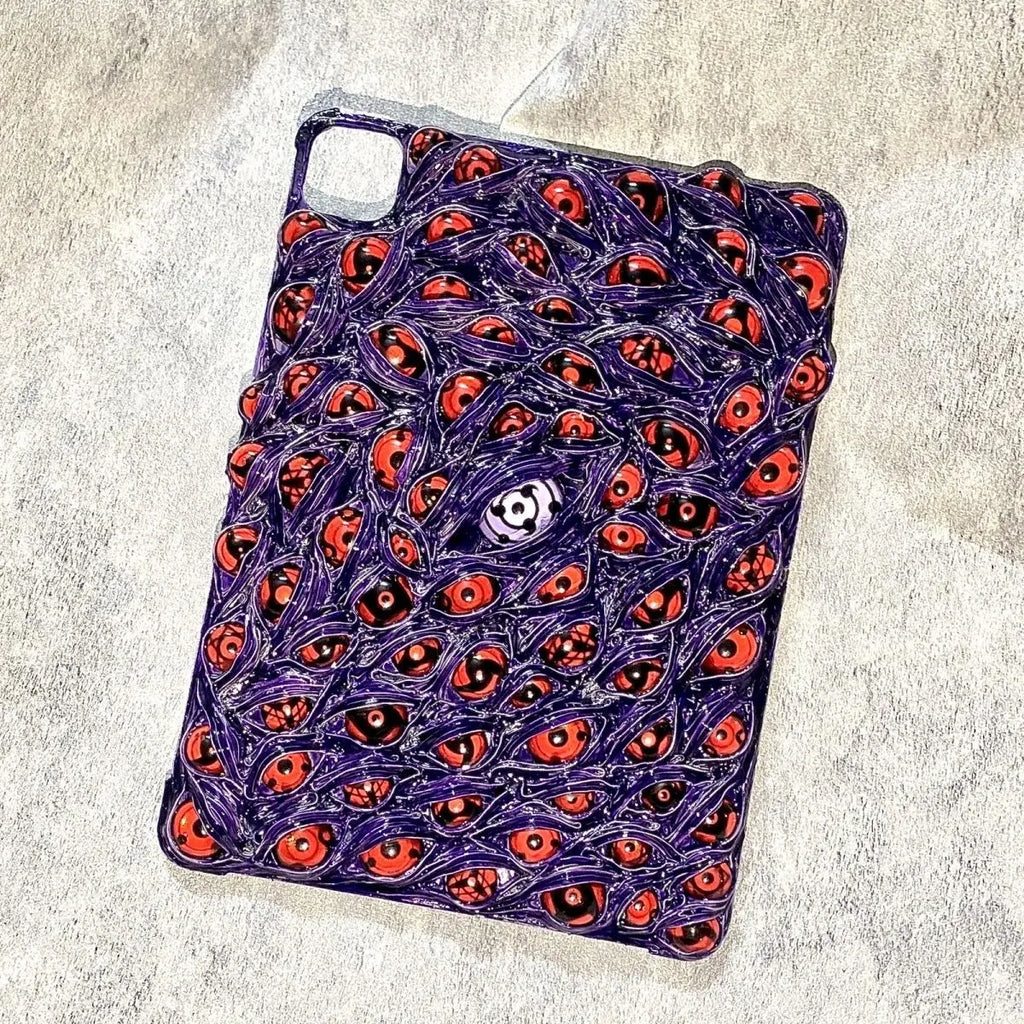 Naruto peripheral Sasuke Sharingan Itachiiiphone16proamx mobile phone case animation handmade luminous Sasuke mobile phone case