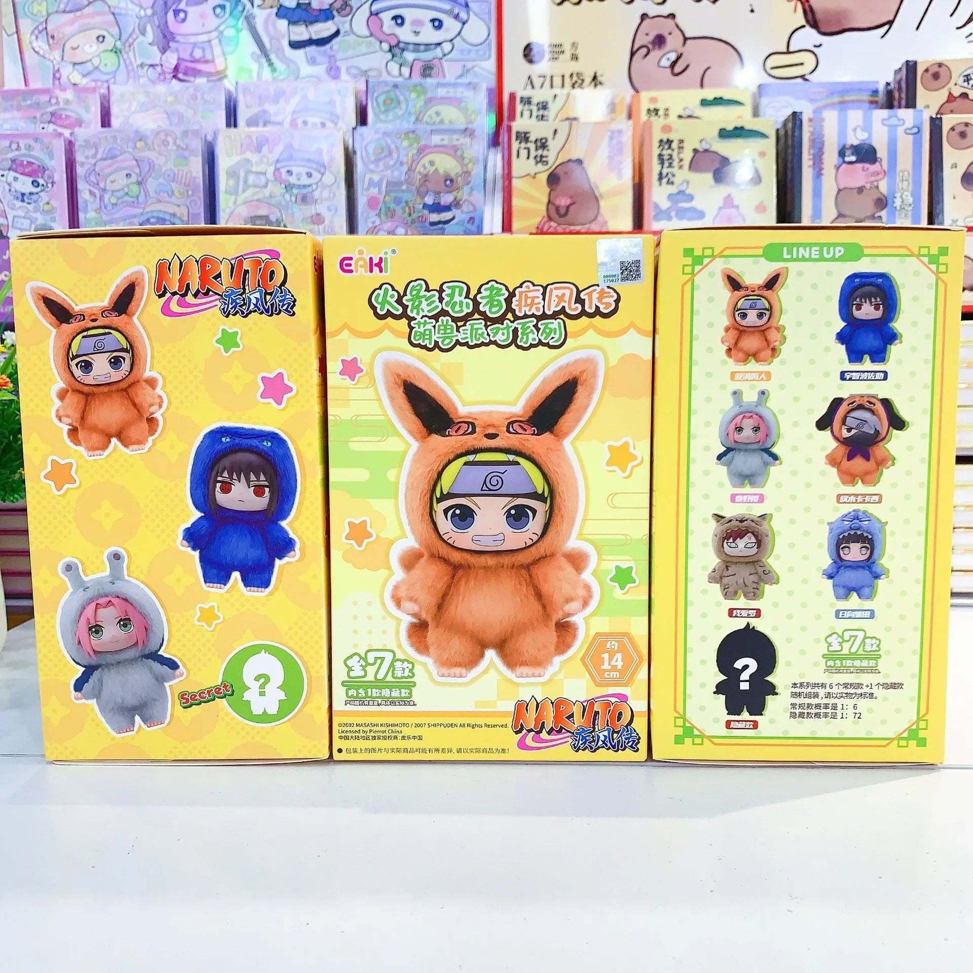 100% Original EAKI Naruto Blind box Shippuden Party Series Stuffed Plush Handmade Ornament Toy Collection Gift