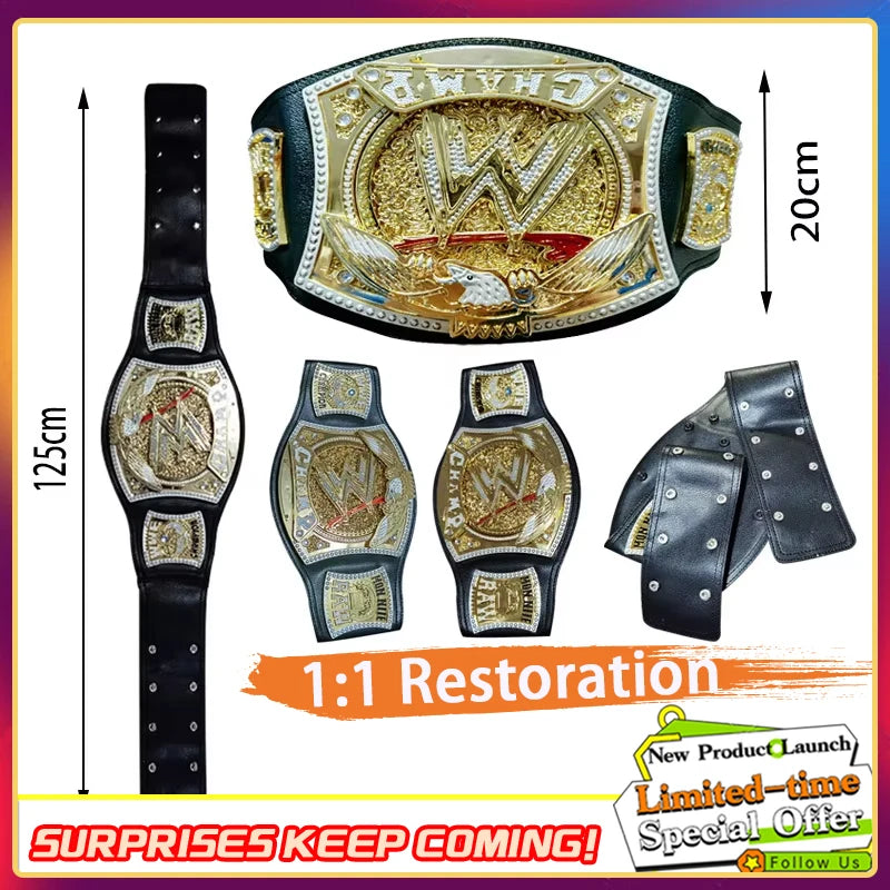 2025 New Wrestler Championship Belts Action Characters Figure Toys Occupation Wrestling Belt Gladiators Model Fans Children Gift