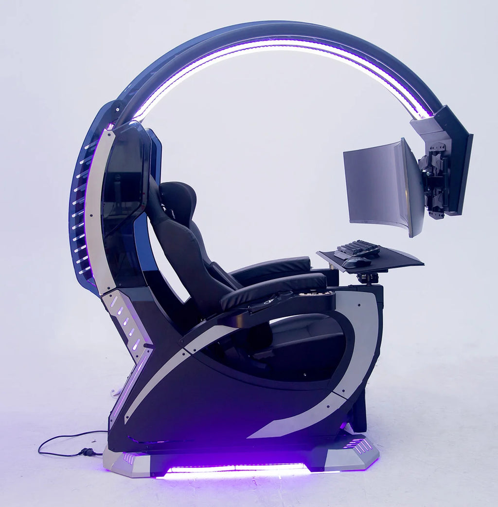 Custom Support 2 Screens Super Dream Pod Zero Gravity Recline Tilting PC Gaming Racing Chair Gaming Cockpit