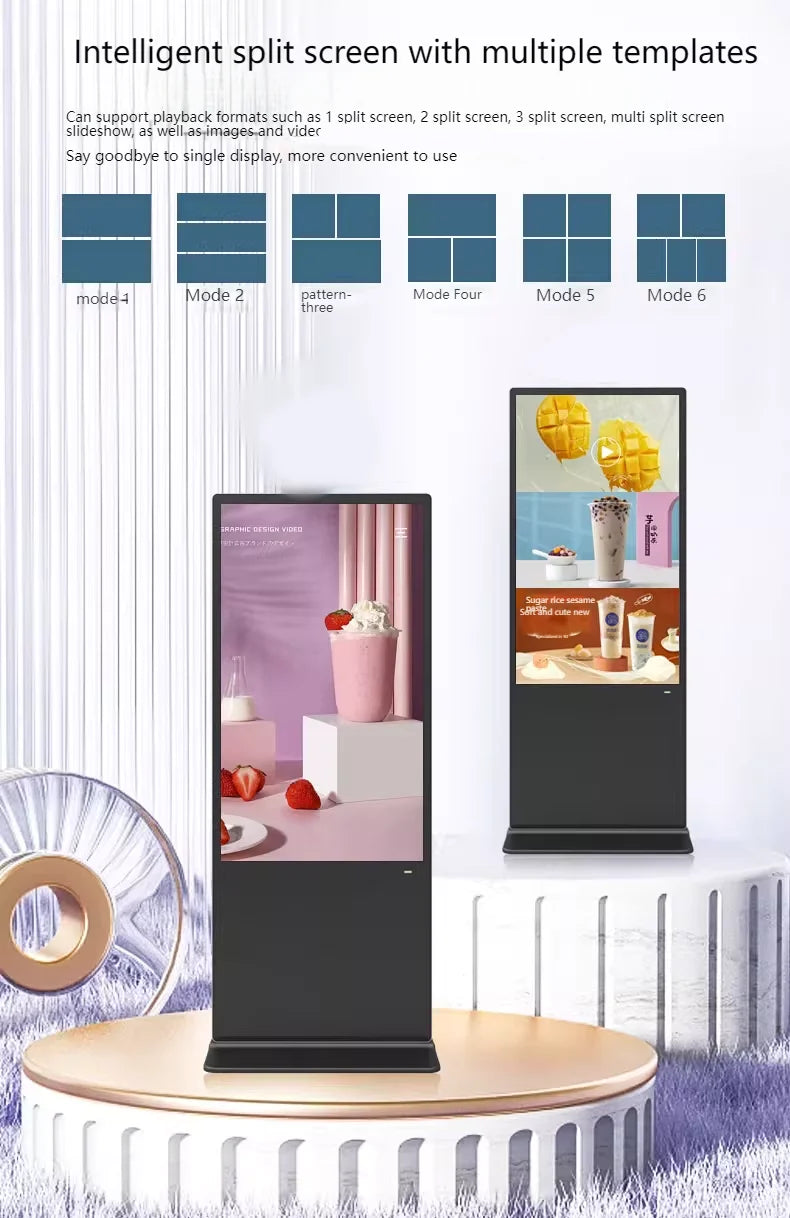 43/50/55/65 inch vertical advertising machine 4K HD LCD screen network version floor-standing LCD advertising all-in-one machine