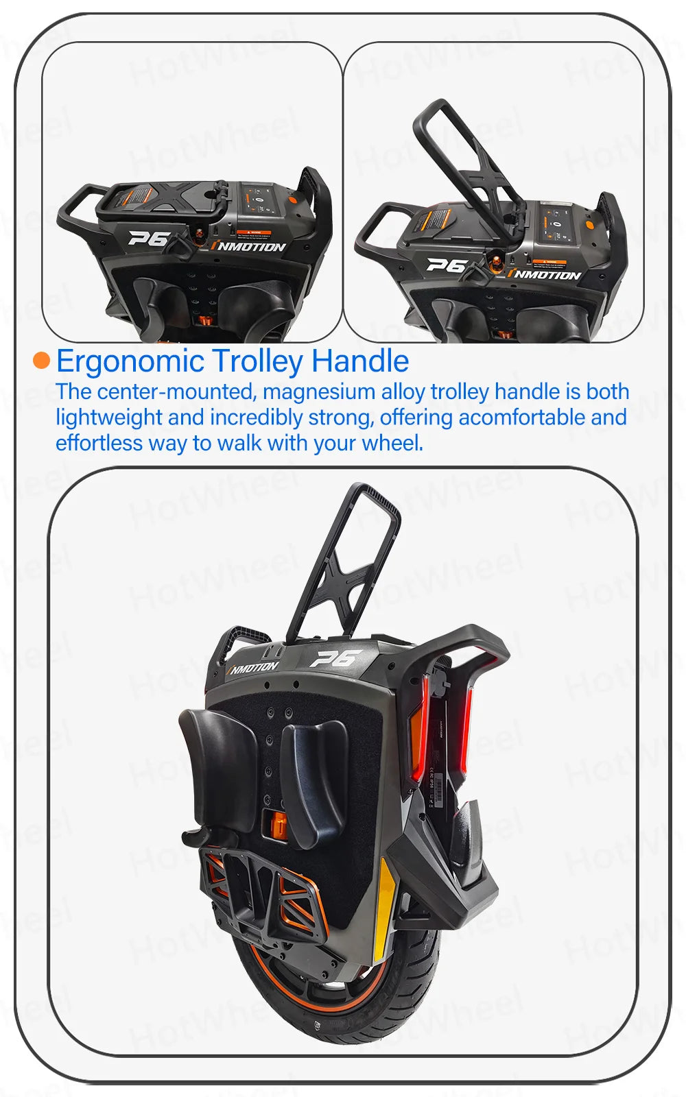 INMOTION P6 4200Wh 235.2V Battery 6000W Motor Electric Unicycle IPX6 Waterproof 150km/h Speed 150km Range 20inch 80/90-14 Tire
