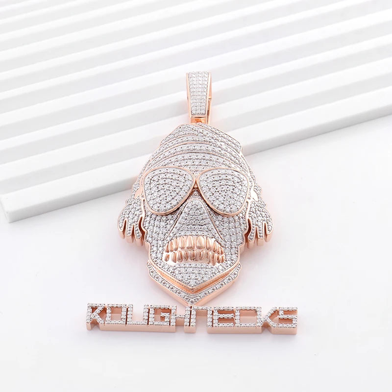 Provence 3D Man's Hip-Hop Pendant DEF/VS lab diamonds Streetwear Jewelry DIY Logo KGold Rapper Parties Accessories Custom