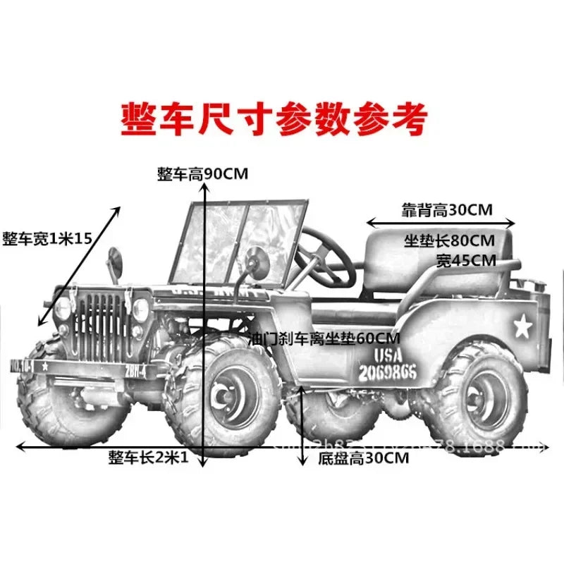 Electric Sightseeing Tour Car Adult Kart Four Wheels Off-Road Motorcycle ATV Farmer Car Racing
