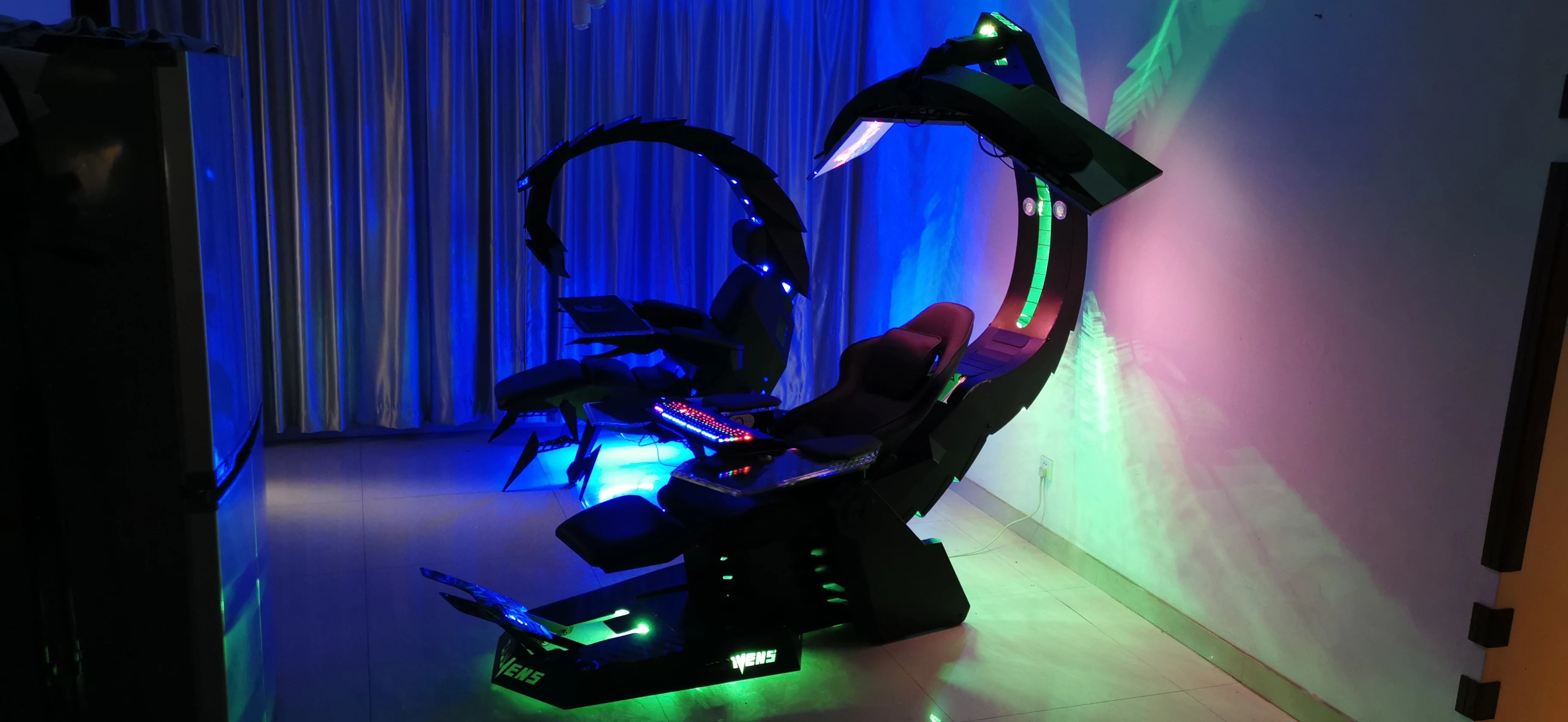 Unicorn Cluvens Brand Scorpio Hot Sell Ergonomic Silica Gamer Chair RGB LED High Back Swivel Racing Gaming Chair With Foot Rest