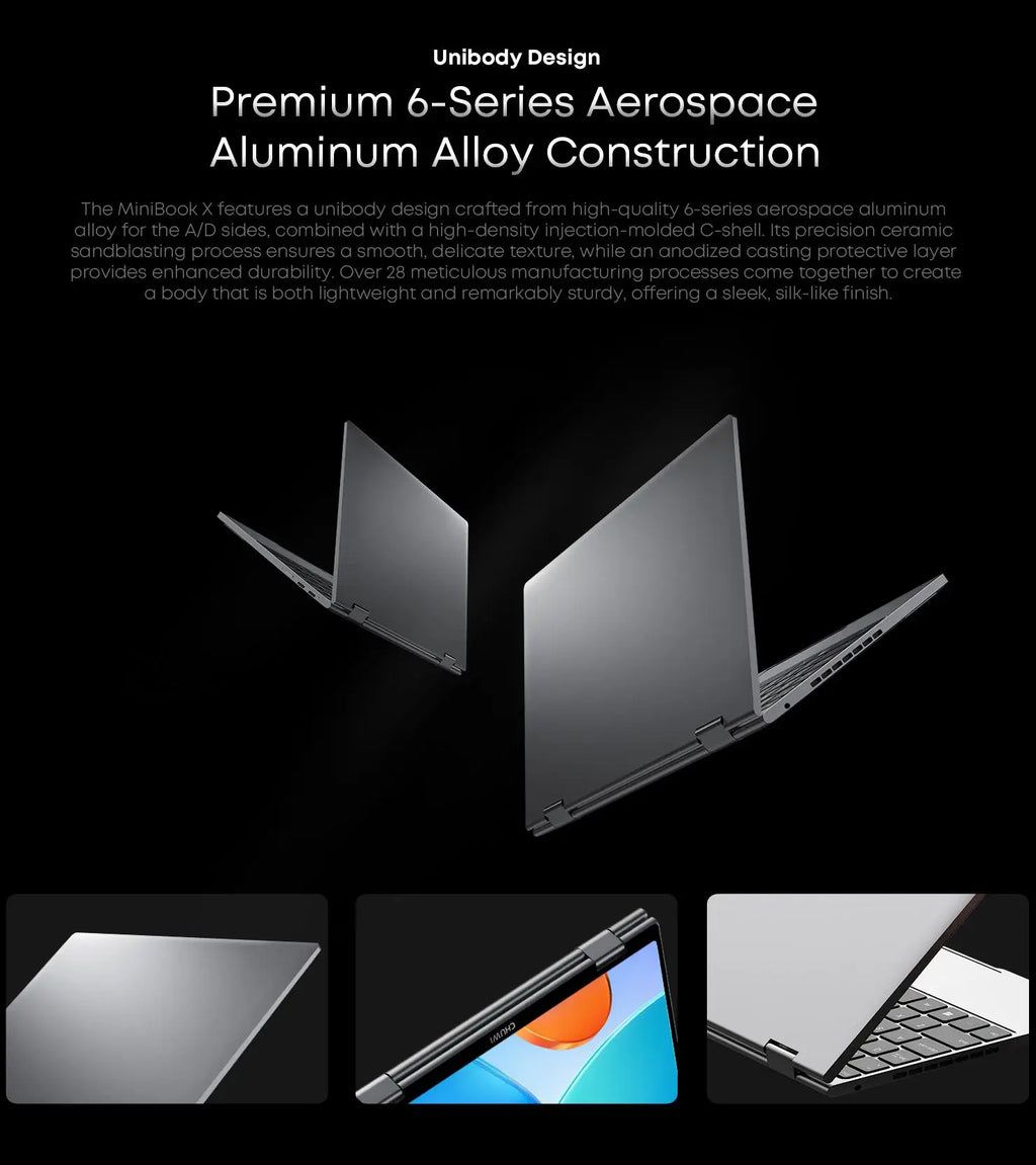CHUWI MiniBook X 2-in-1 Touch Screen Laptop Intel N150 16GB LPDDR5 512G SSD 10.51"1920x1200 FHD Resolution Ultra-thin Notebook